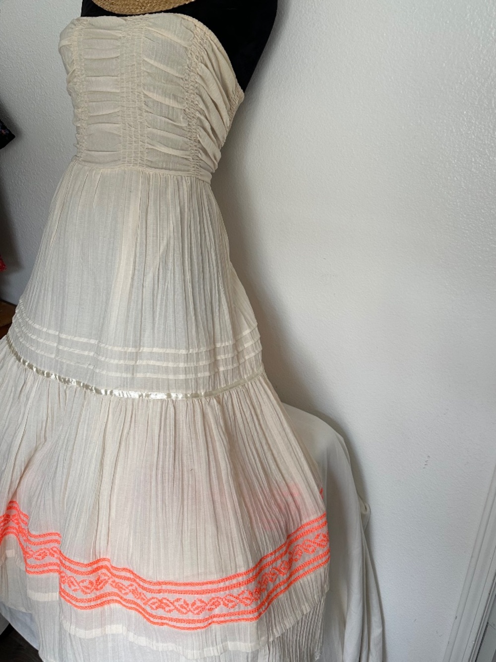 Free People Under Skies strapless Gauze Embroidered Dress - Picture 3 of 8